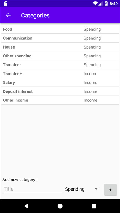 Money - budget app screenshot