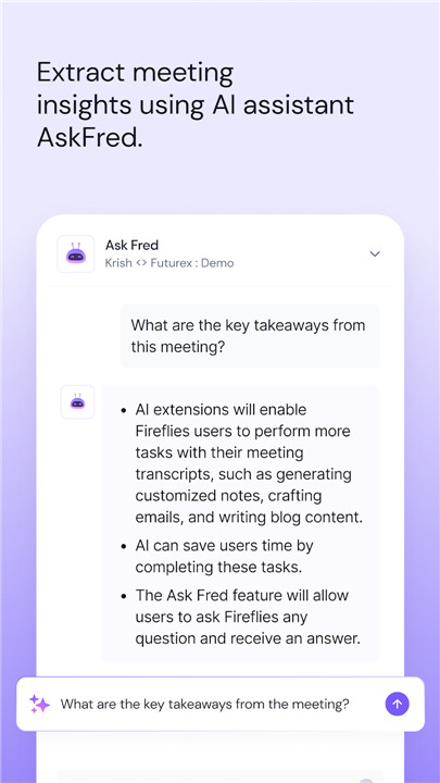 Fireflies: AI notetaker screenshot