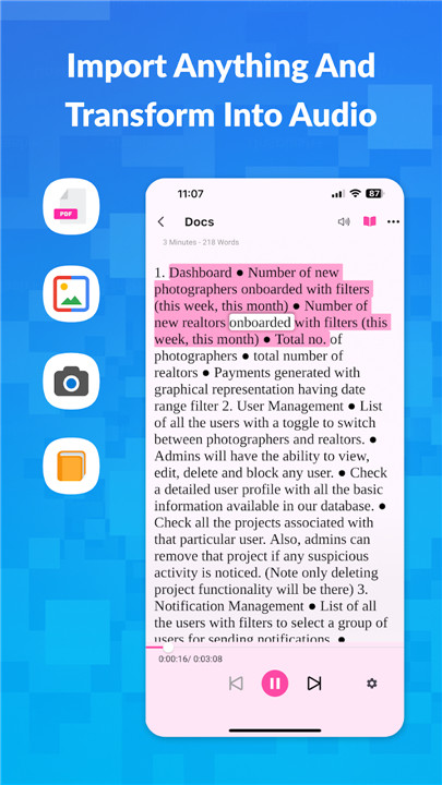 Crikk - Text to Speech Reader screenshot