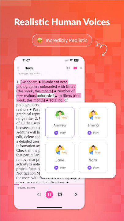 Crikk - Text to Speech Reader screenshot