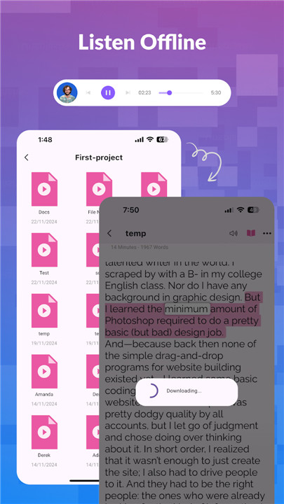 Crikk - Text to Speech Reader screenshot