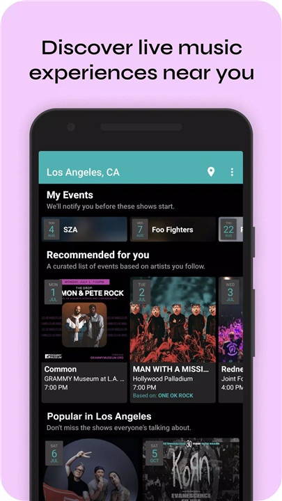 Bandsintown Concerts screenshot