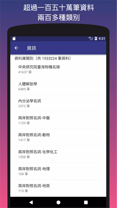 學術名詞字典 screenshot