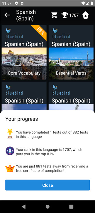 European Spanish Tests screenshot