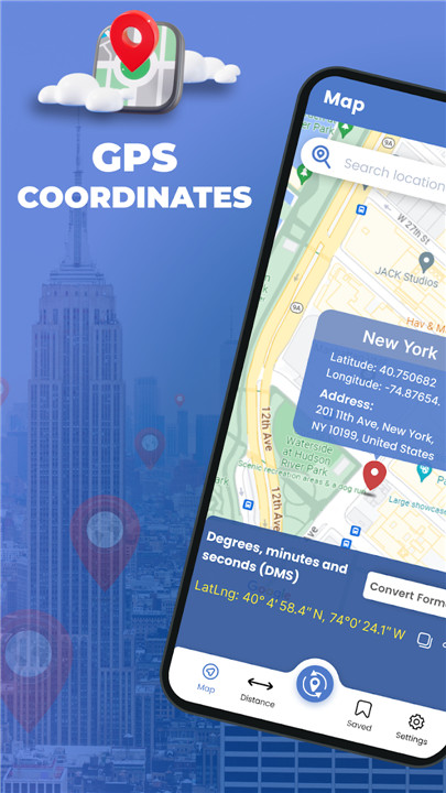 Coordinates Converter: GPS Map screenshot