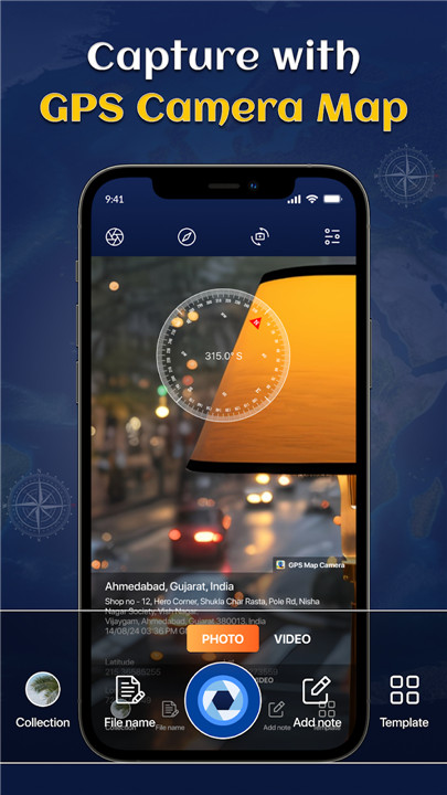 GPS Camera Photo TimeStamp Map screenshot