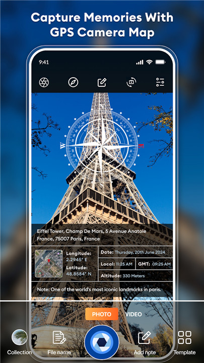 GPS Camera Photo TimeStamp Map screenshot