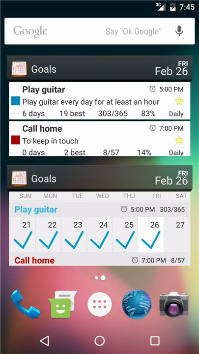 Goal & Habit Tracker Calendar screenshot