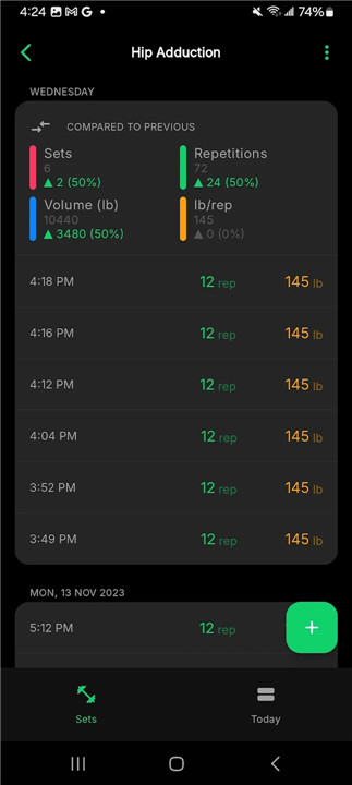 Setgraph: Workout Log screenshot