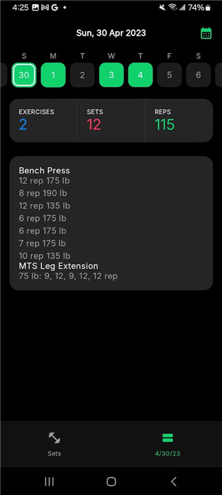 Setgraph: Workout Log screenshot