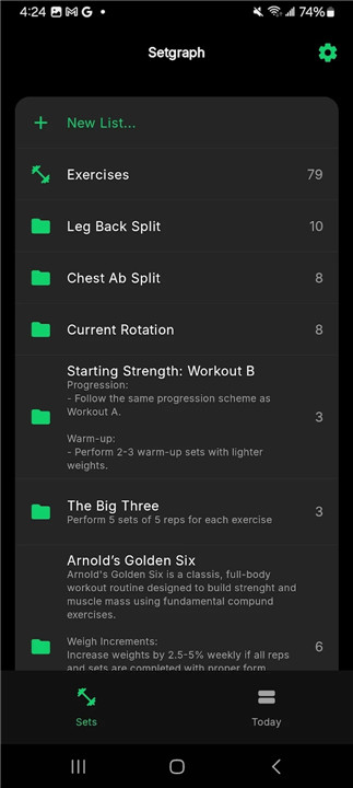 Setgraph: Workout Log screenshot