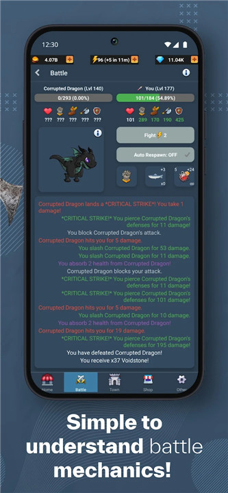 Harpagia - Text-Idle RPG screenshot