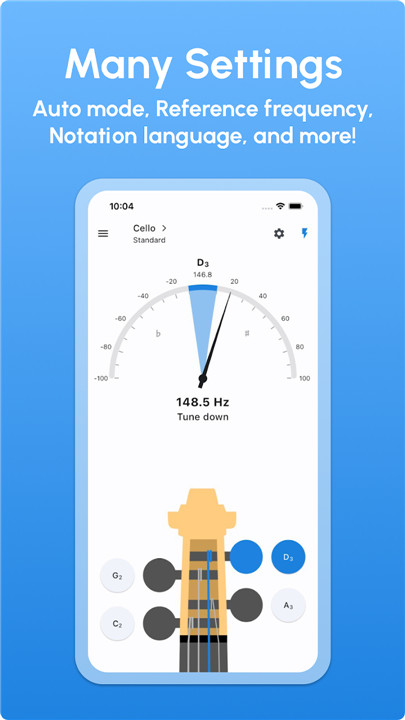 Cello Tuner - LikeTones screenshot