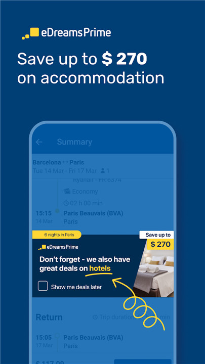eDreams: Flights, Hotels, Cars screenshot