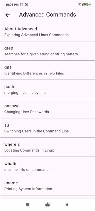 Linux Commands screenshot