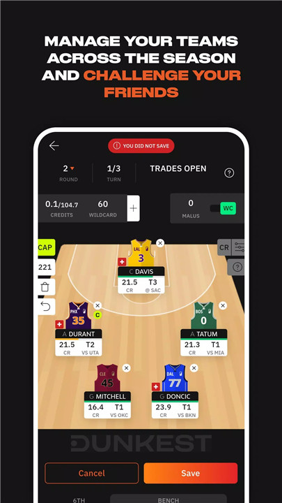 Dunkest - NBA Fantasy screenshot