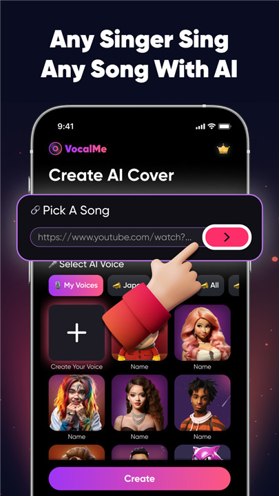 VocalMe Music: AI Cover Songs screenshot