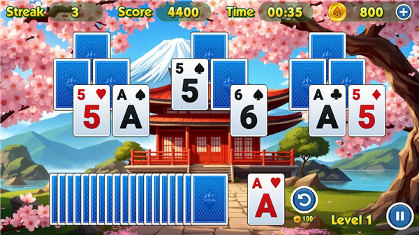 TriPeaks Solitaire Challenge screenshot