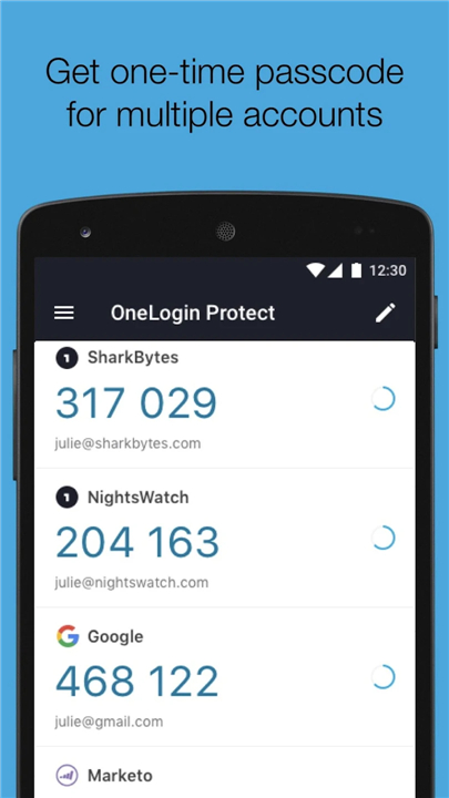 OneLogin Protect screenshot